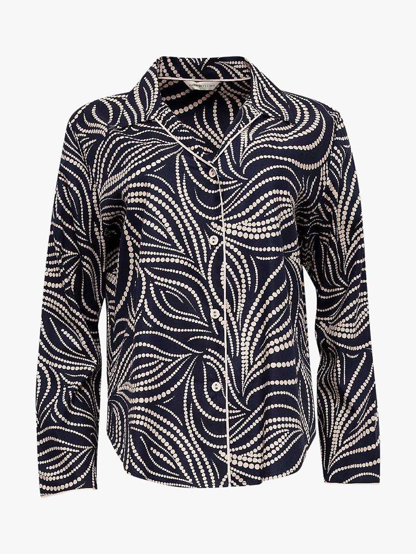 Product image 3 of 4, which shows Cyberjammies Estelle Spot Pyjama Top, Navy, 8