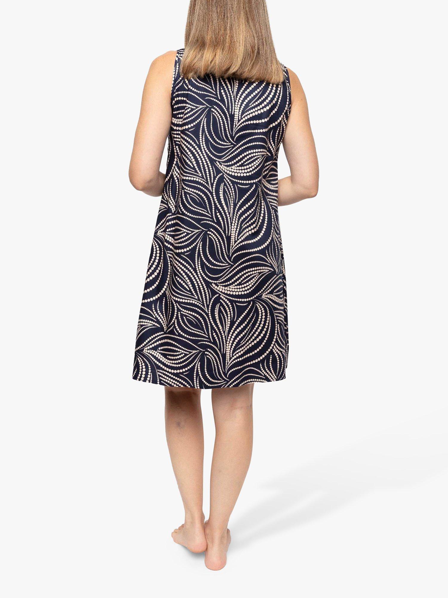 Product image 2 of 3, which shows Cyberjammies Estelle Spot Print Chemise, Navy/White, 22