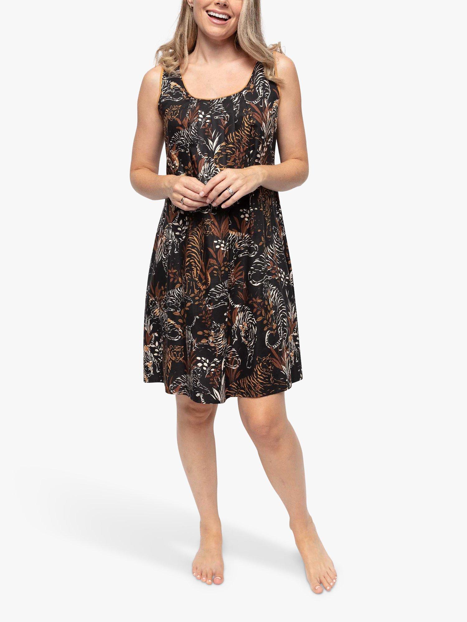 Product image 1 of 4, which shows Cyberjammies Alisha Tiger Print Chemise, Black Multi, 8