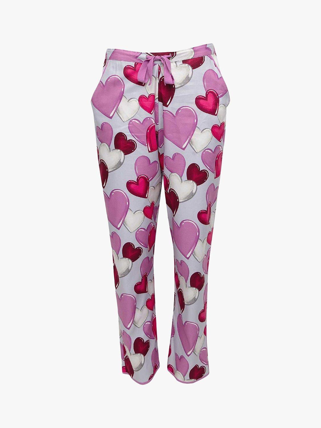 Product image 3 of 4, which shows Cyberjammies Heart Print Pyjama Bottoms, Grey/Multi, 8