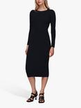 Whistles Cut Out Twist Knitted Dress, Black