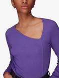 Whistles Ribbed Asymmetric V-Neck Top