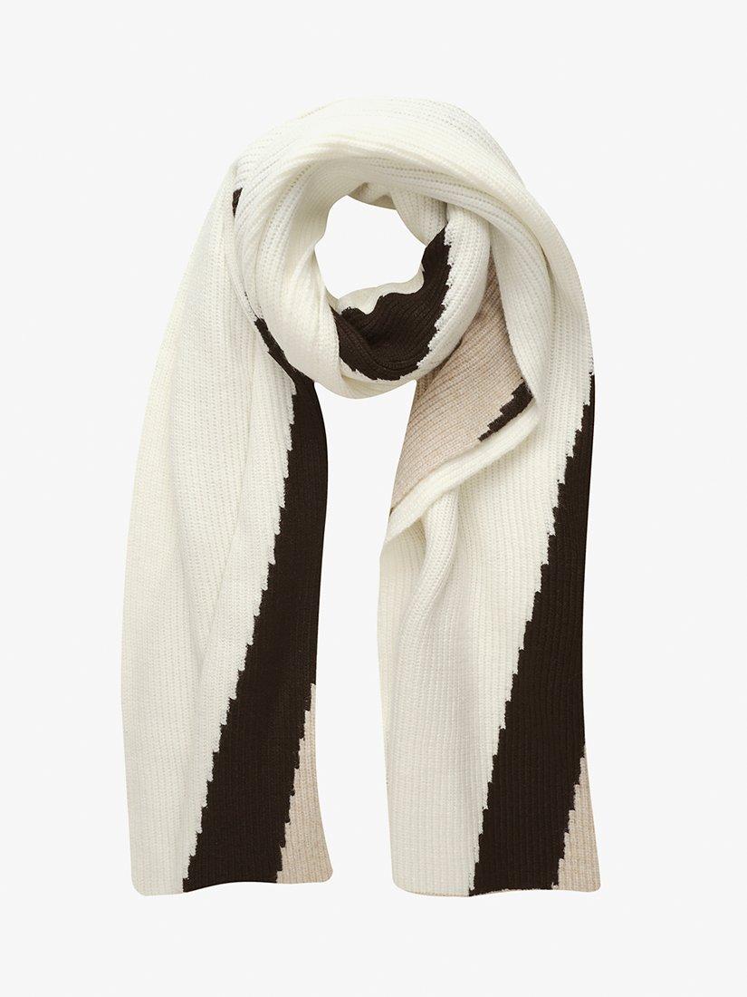 Mint Velvet Colour Block Scarf, Natural