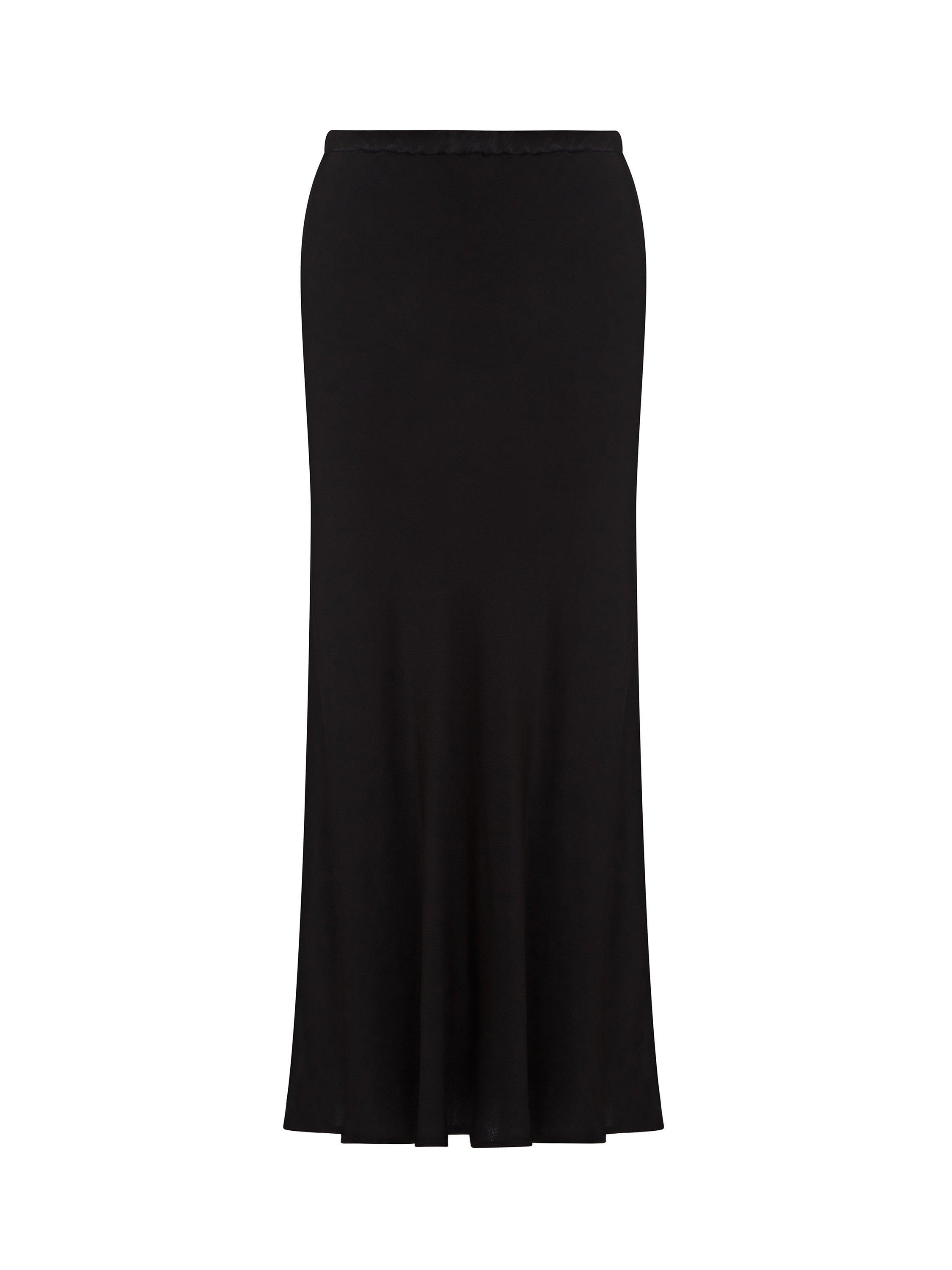 Product image 4 of 5, which shows Ghost Luna Satin Midi Skirt, Black, S