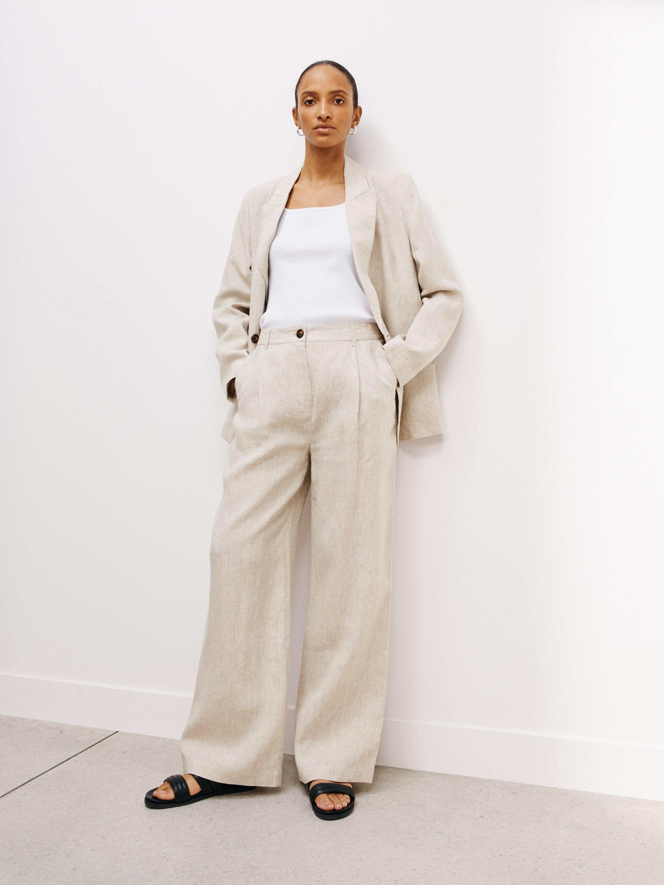 John Lewis Linen Trousers, Natural