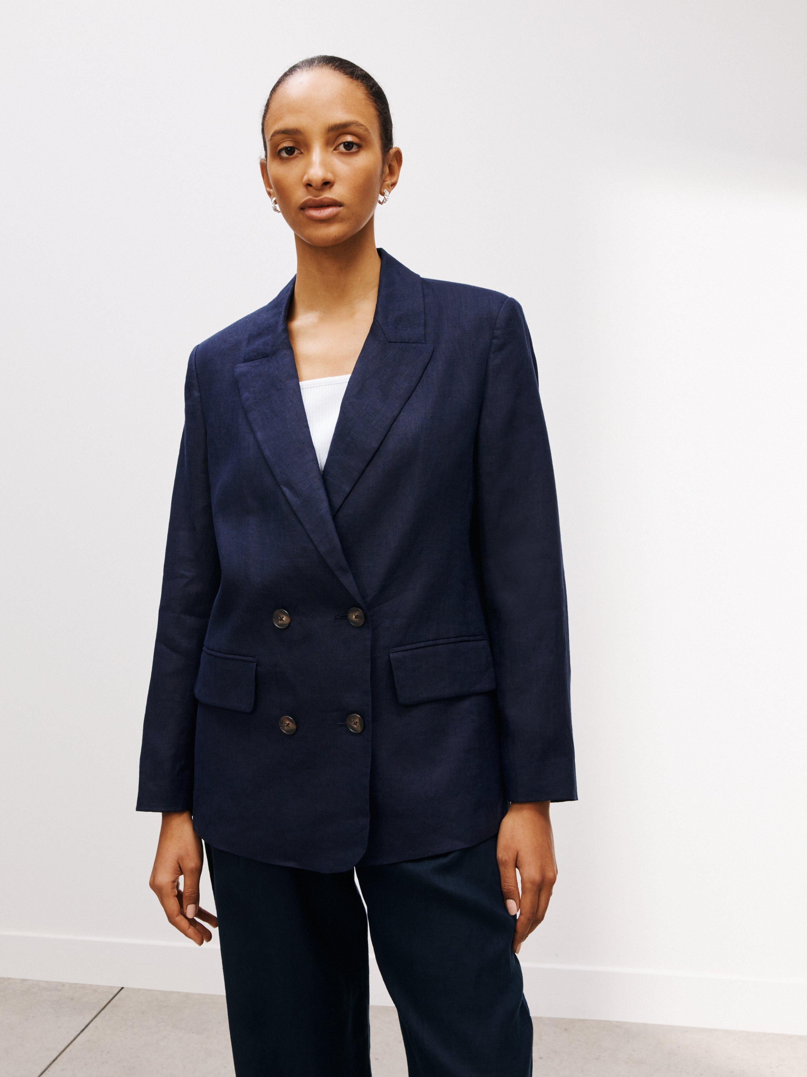 John Lewis Double Breasted Linen Blazer
