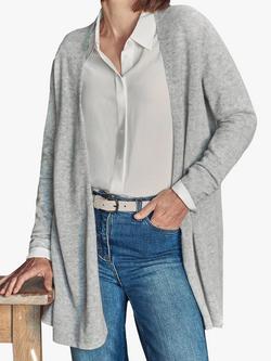 Pure Collection Gas Swing Cashmere Cardigan, Heather Dove, Heather Dove