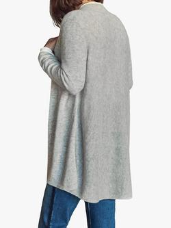 Pure Collection Gas Swing Cashmere Cardigan, Heather Dove - view 2, Heather Dove