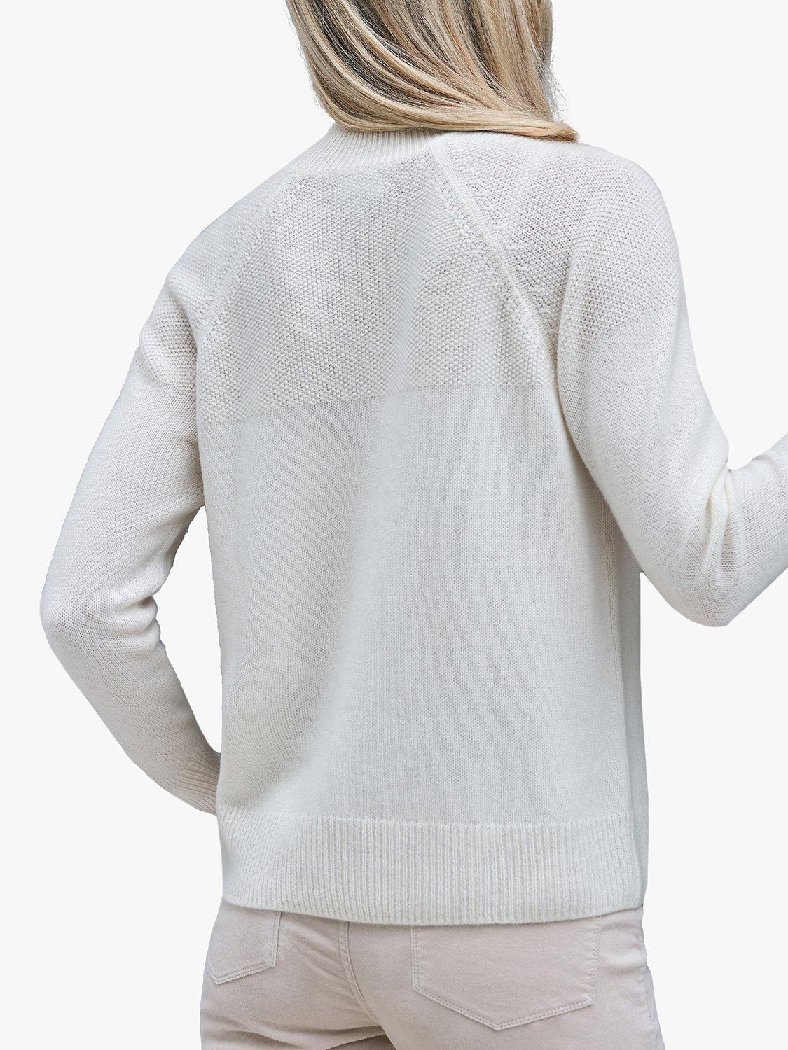 Product image 2 of 3, which shows Pure Collection Turtle Neck Cashmere Jumper, Soft White, 10