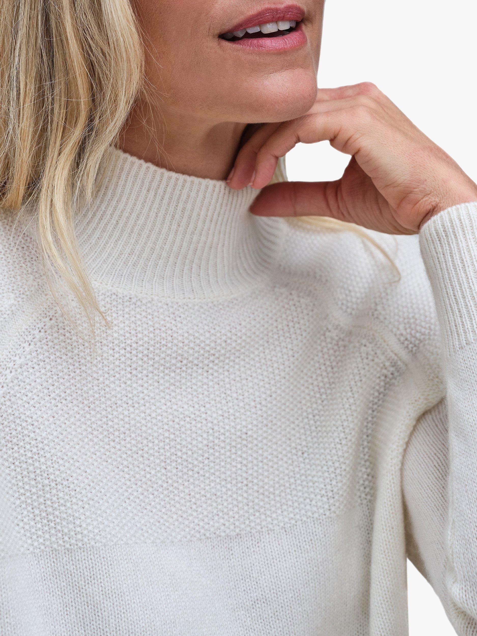 Product image 3 of 3, which shows Pure Collection Turtle Neck Cashmere Jumper, Soft White, 10