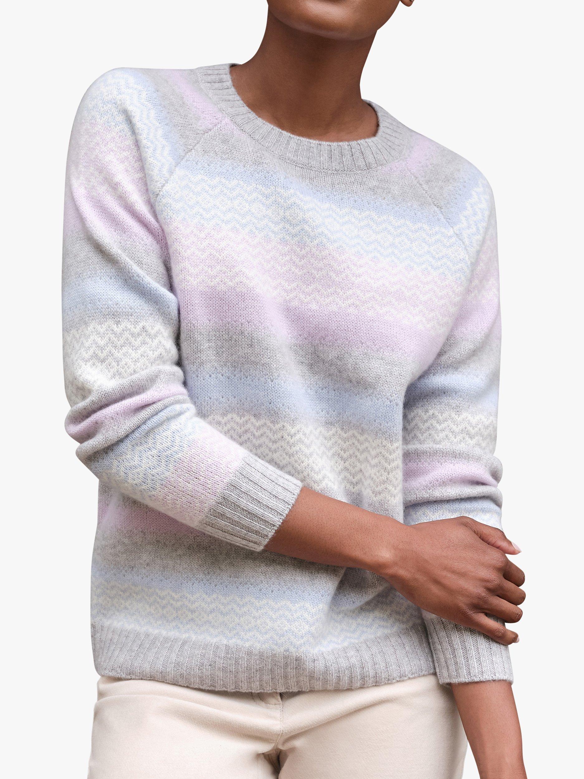Product image 1 of 3, which shows Pure Collection Fairisle Cashmere Jumper, Fairisle, 8