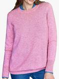 Pure Collection Crew Neck Cashmere Jumper, Heather Pink
