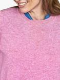 Pure Collection Crew Neck Cashmere Jumper, Heather Pink