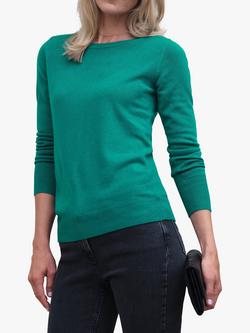 Pure Collection Crew Neck Cashmere Jumper, Emerald