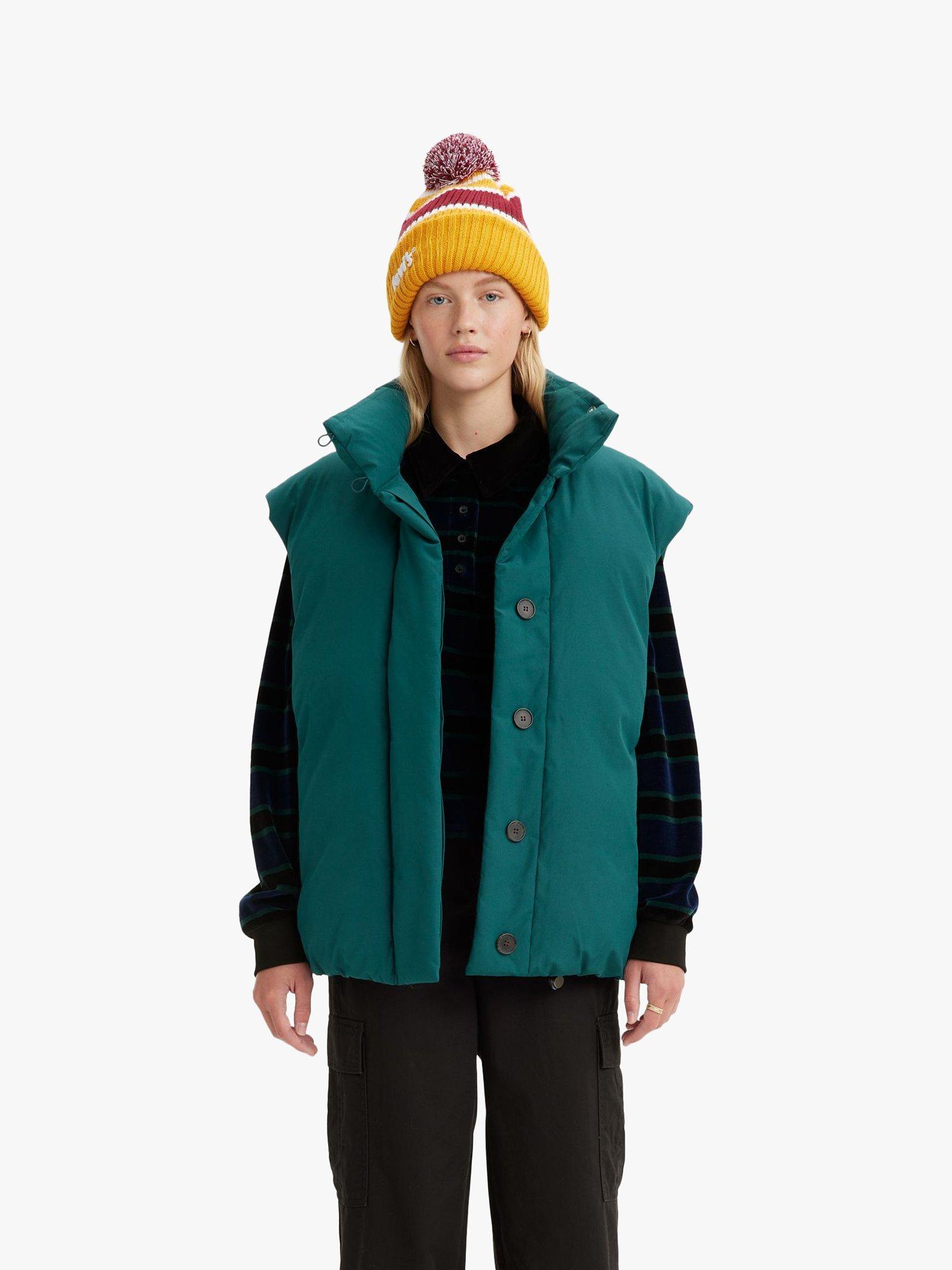 Levi's Plain XL Puffer Gilet, Deep Sea Moss