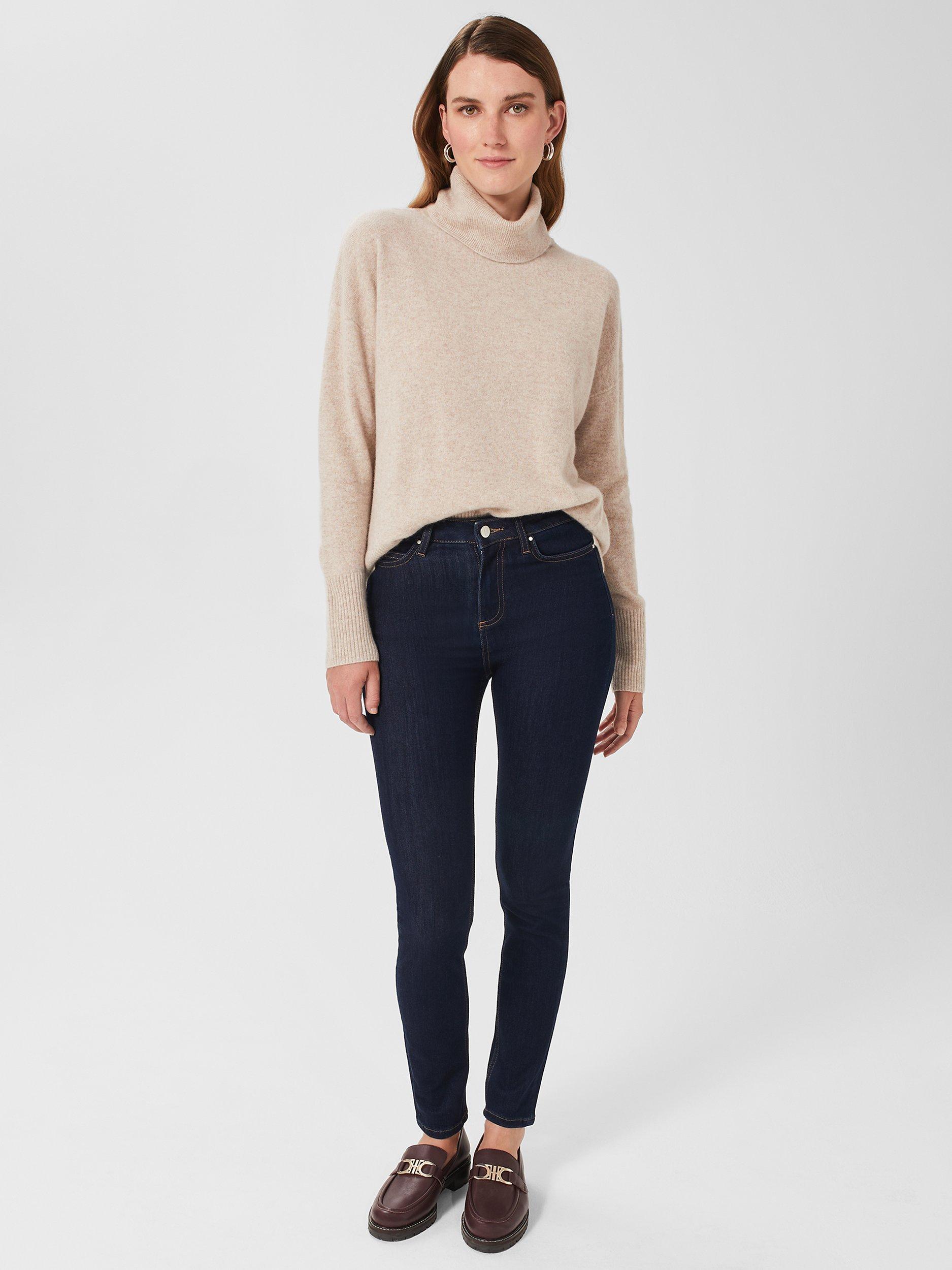 Product image 1 of 7, which shows Hobbs Petite Gia Sculpting Jeans, Indigo, 6