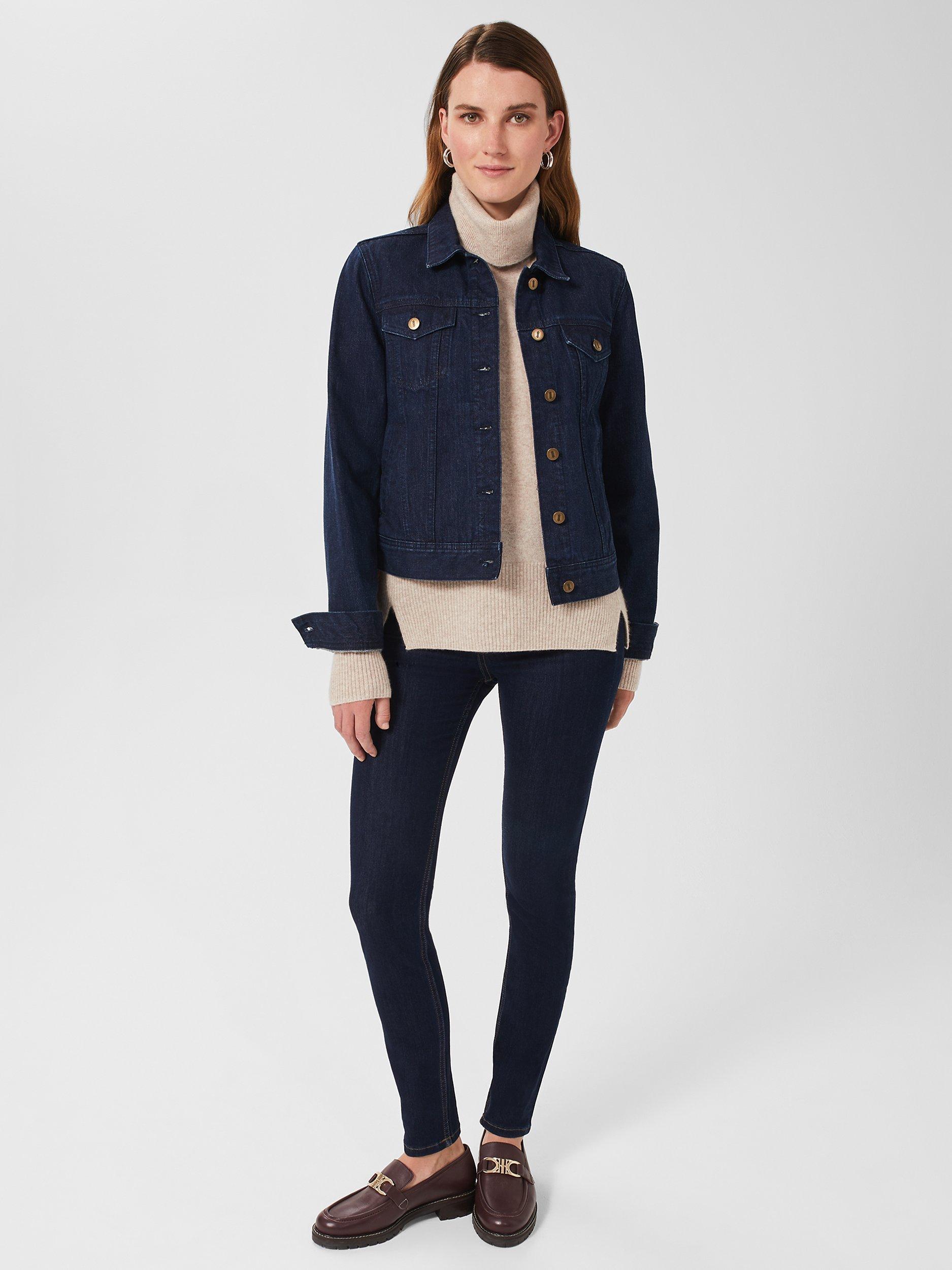 Product image 3 of 7, which shows Hobbs Petite Gia Sculpting Jeans, Indigo, 6