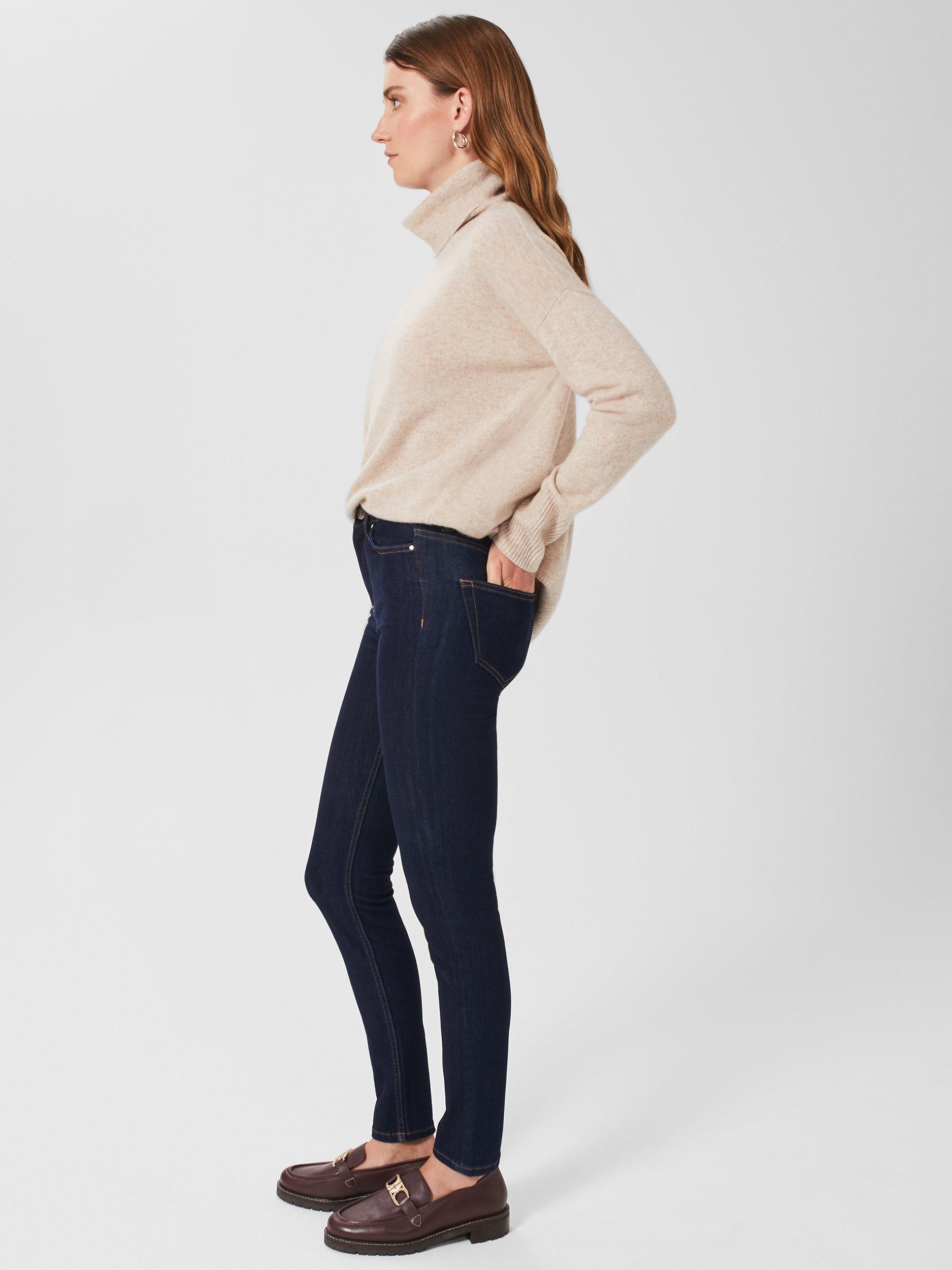 Product image 4 of 7, which shows Hobbs Petite Gia Sculpting Jeans, Indigo, 6