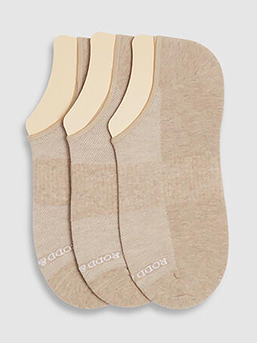 Rodd & Gunn Edgecumbe No-Show Liner Socks, Pack of 3, Natural