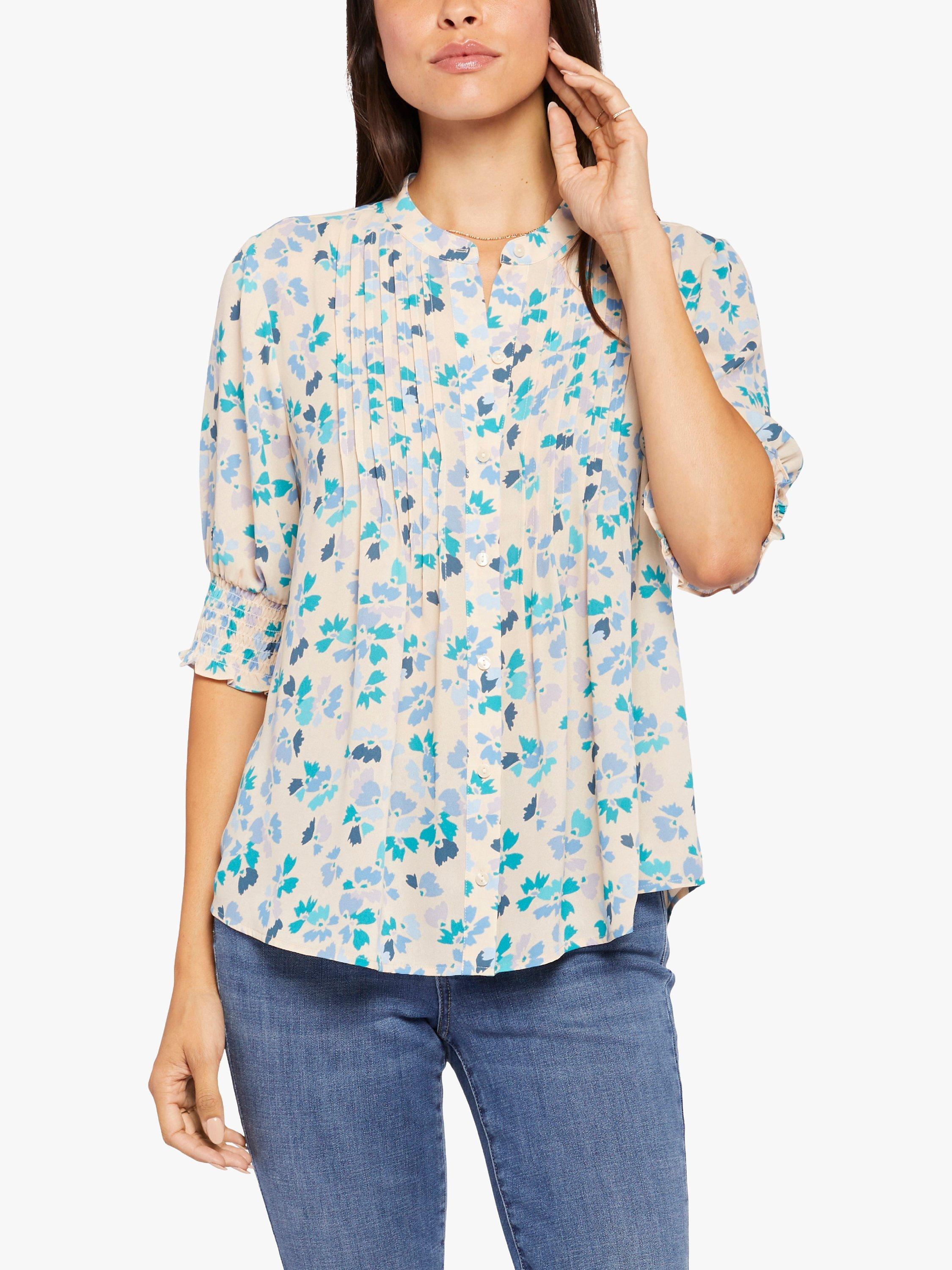 NYDJ Floral Pintuck Shirt, Blossom Valley