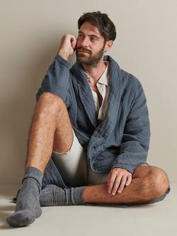 Bedfolk Ribbed Pure Cashmere Socks - view 2, Slate