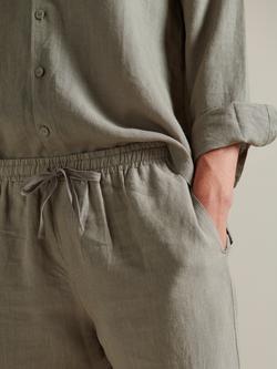 Bedfolk 100% Linen Men’s Lounge Trousers - view 2, Moss