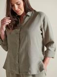 Bedfolk 100% Linen Women’s Lounge Shirt, Moss