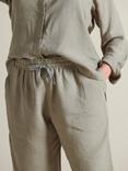Bedfolk 100% Linen Women’s Lounge Trousers, Khaki