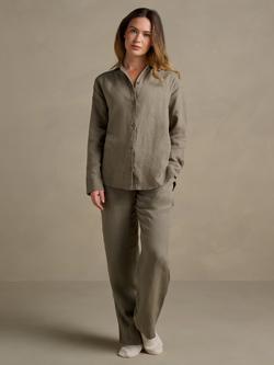 Bedfolk 100% Linen Women’s Lounge Trousers - view 2, Khaki