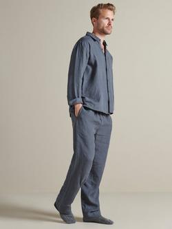 Bedfolk 100% Linen Men’s Lounge Trousers, Ink