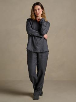 Bedfolk 100% Linen Women’s Lounge Shirt - view 2, Ink