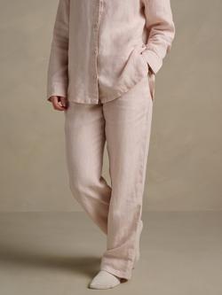 Bedfolk 100% Linen Women’s Lounge Trousers, Rose