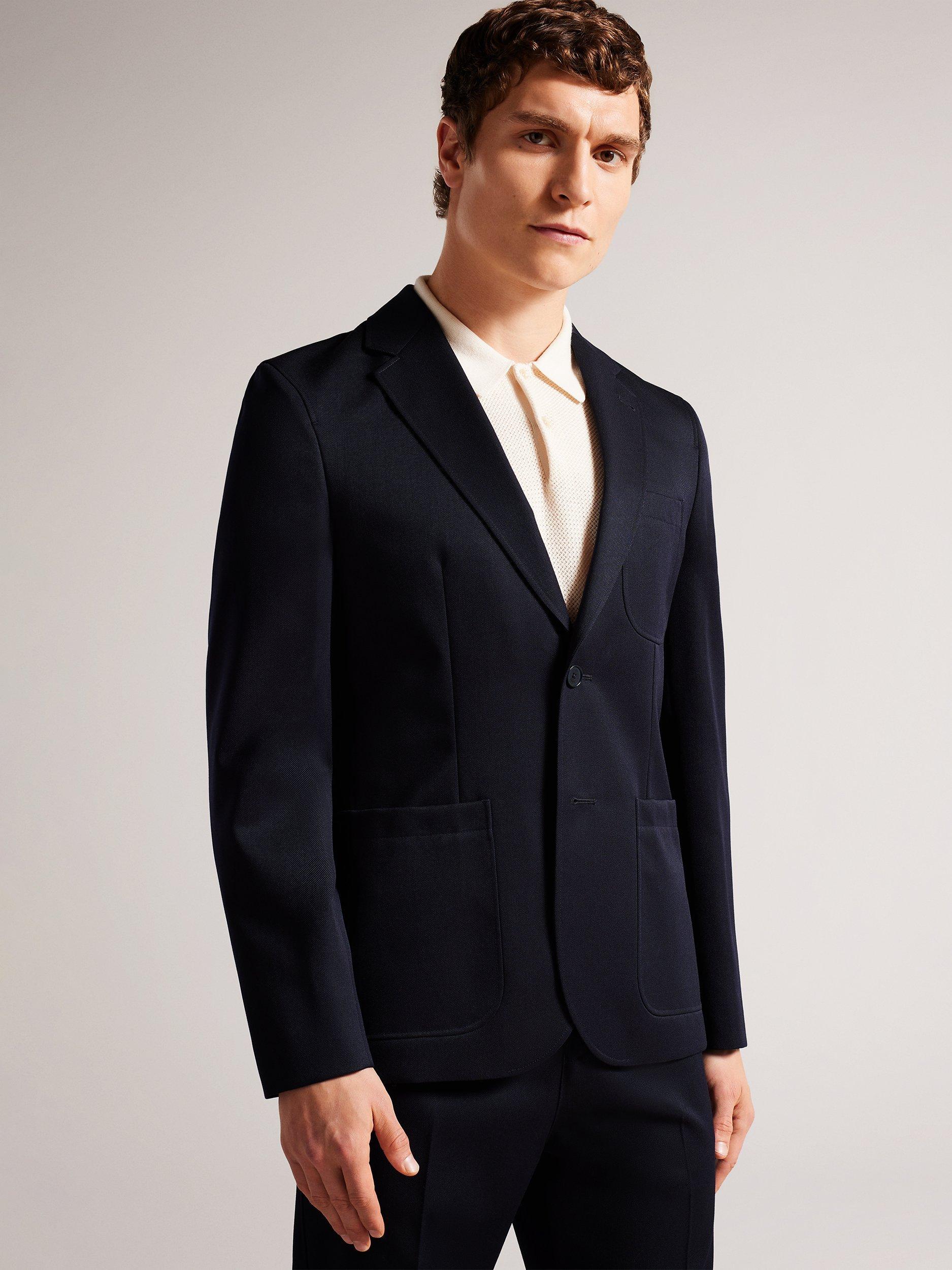 Ted Baker Heddonj Single Breasted Wool Jacket, Navy