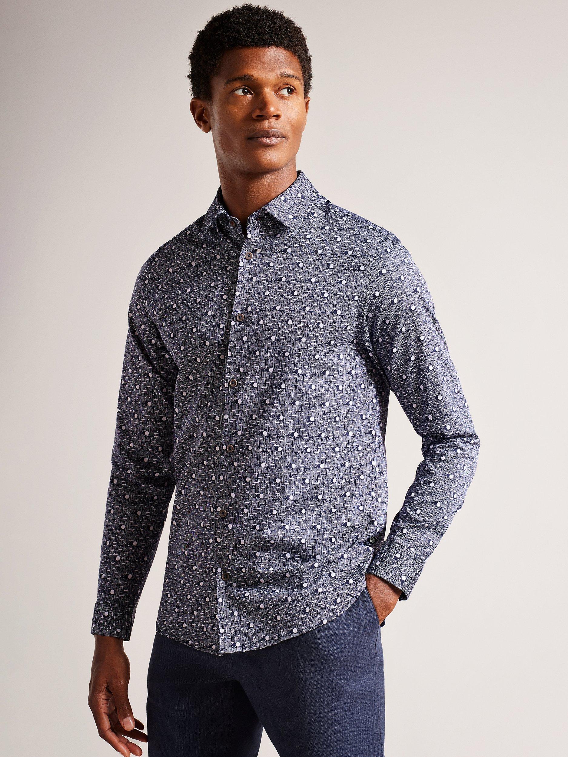Ted Baker Maccle Spot Print Shirt, Navy