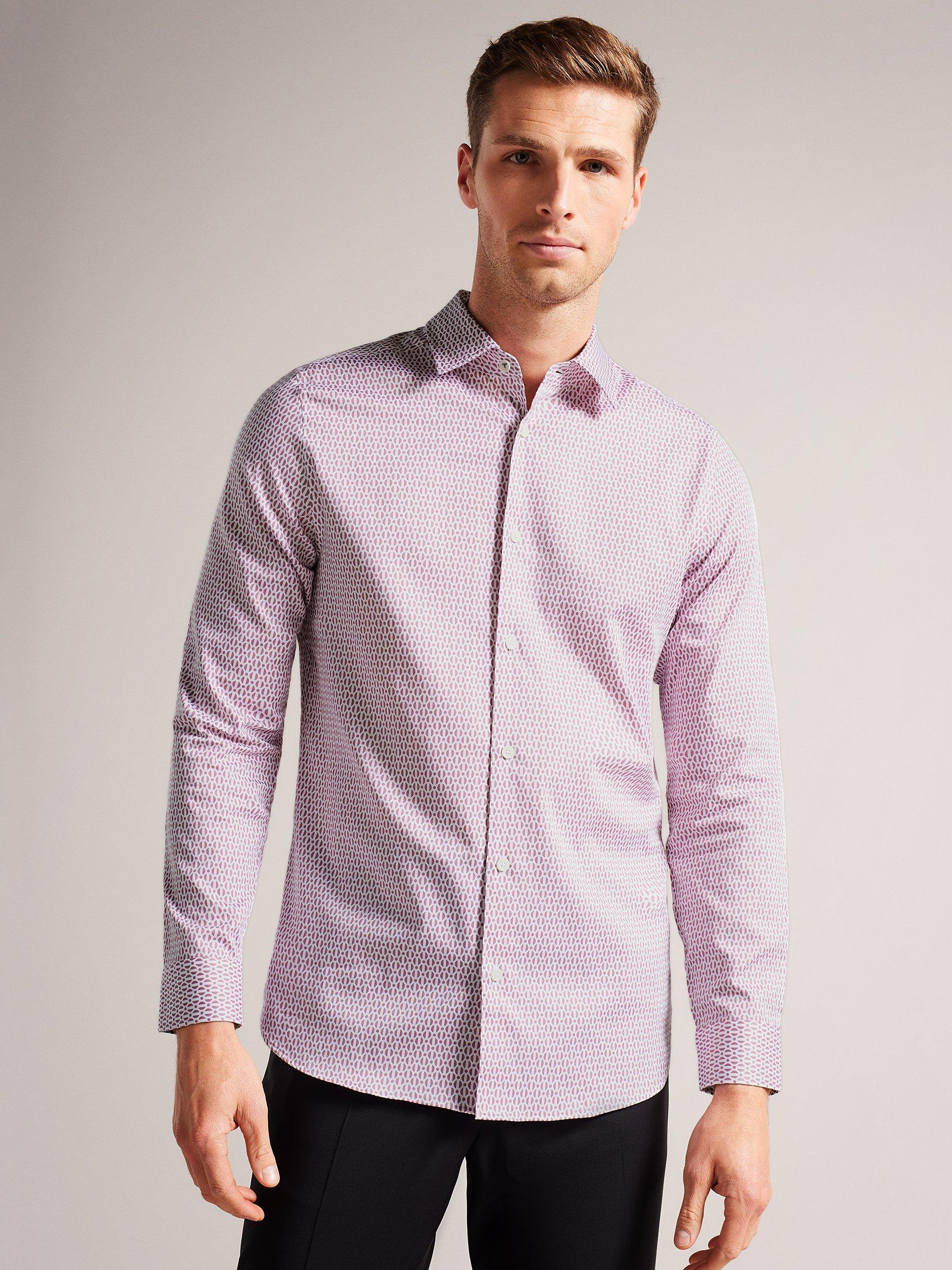 Ted Baker Conifur Geometric Printed Shirt, Light Pink