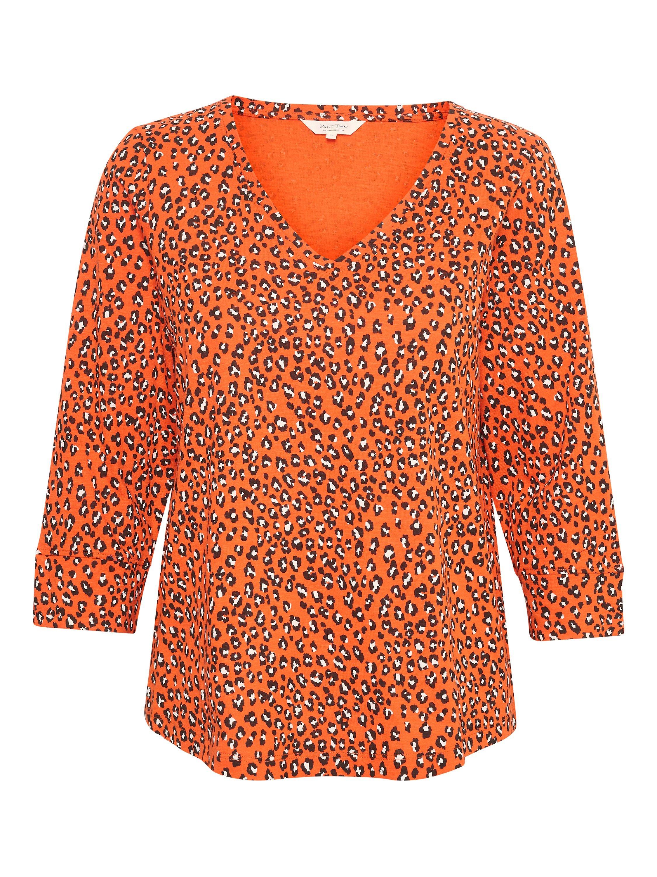 Part Two Riekes Animal Print Cotton T-Shirt , Koi Leo Print, XS