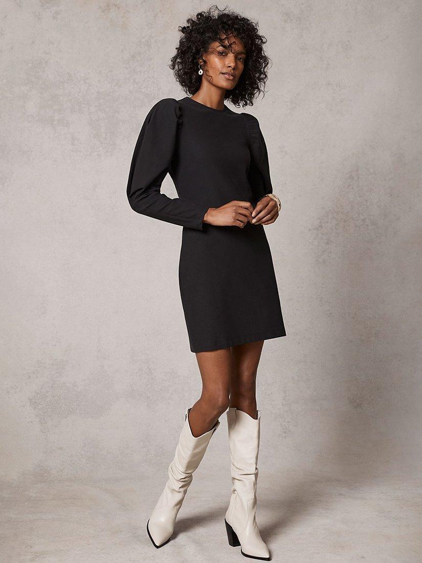 Mint Velvet Jersey Mini Dress, Black