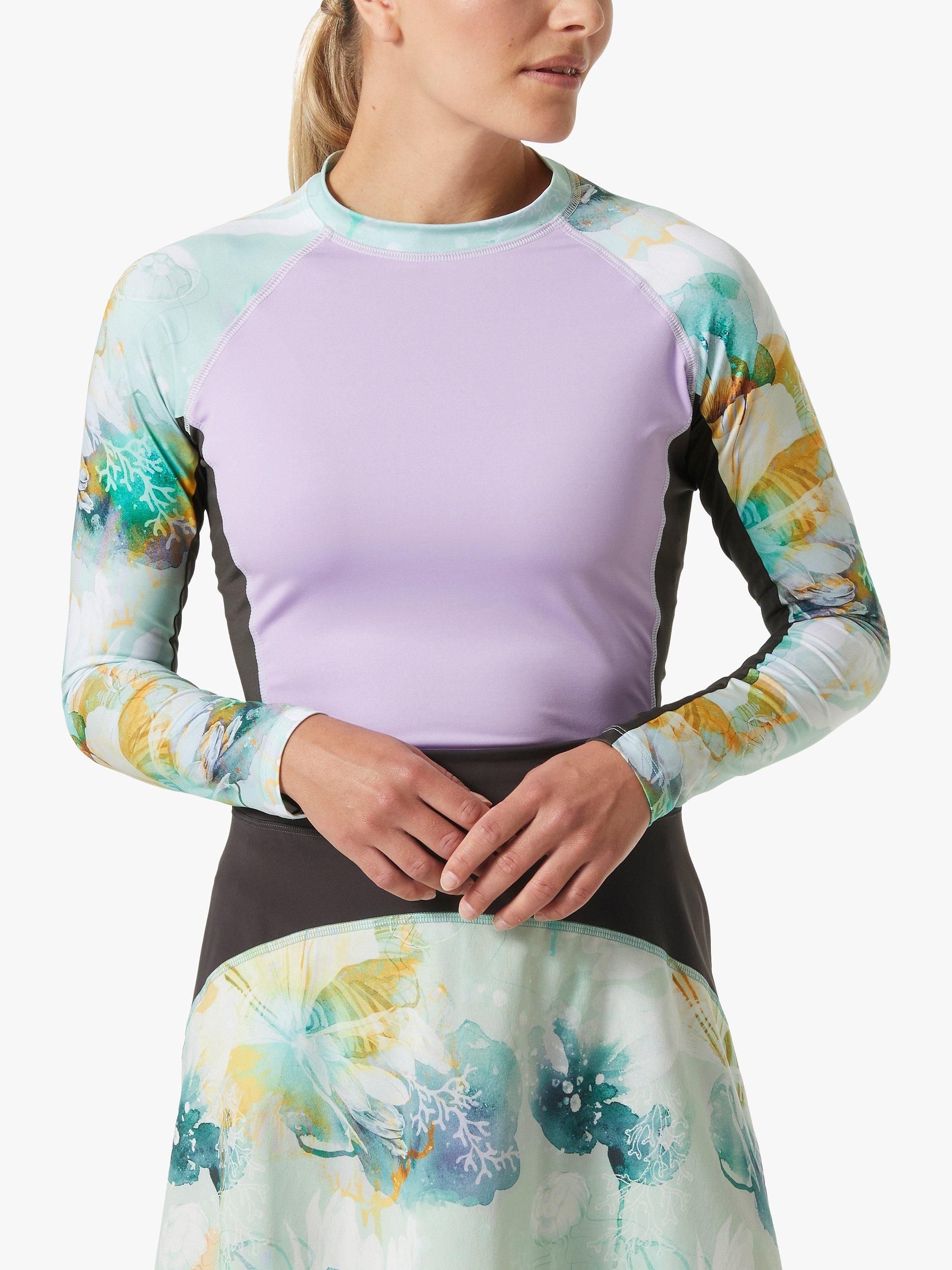 Helly Hansen UPF 50+ Recycled Abstract Print Swim Top, Jade Esra