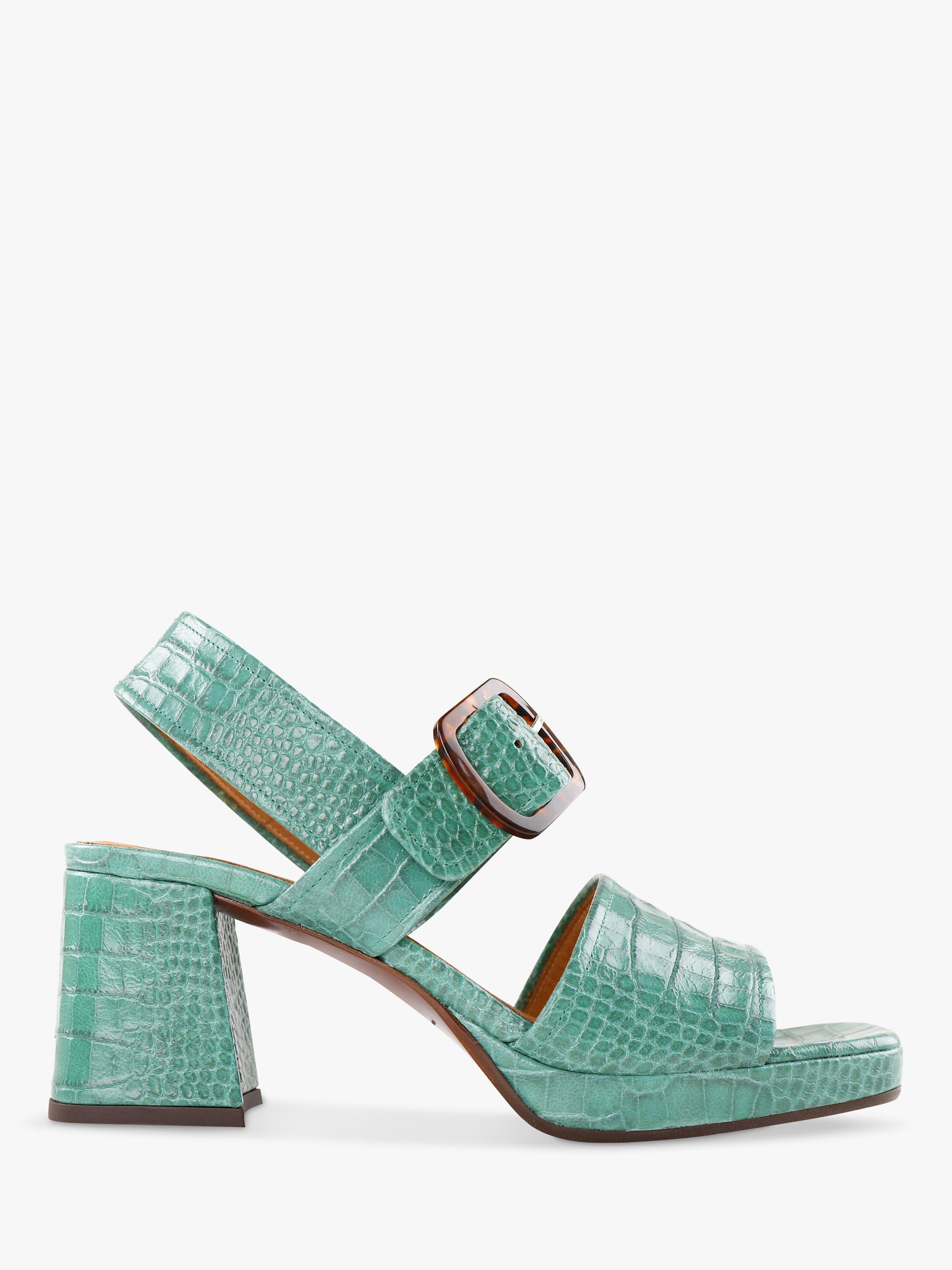 Chie Mihara Ginka Leather Sling Back Heeled Sandals, Buick Green