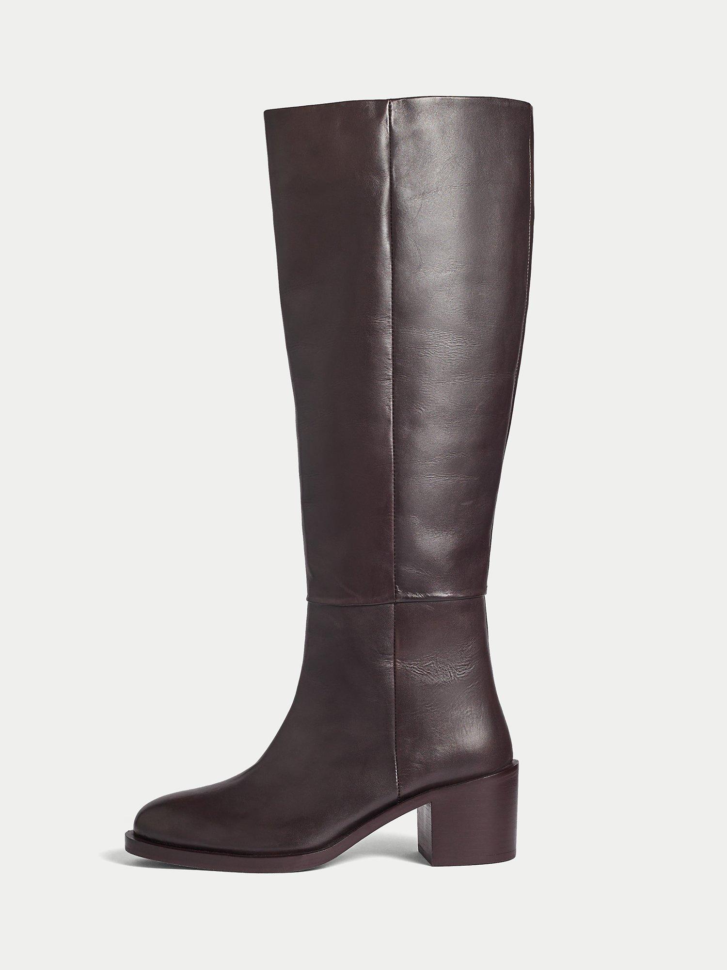 Jigsaw Talley Knee High Leather Boots, Brown
