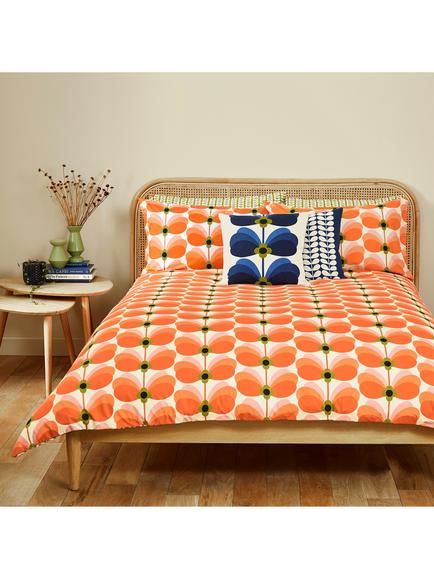 Orla Kiely Butterfly Stem 200 Thread Count Duvet Cover Set, Orange