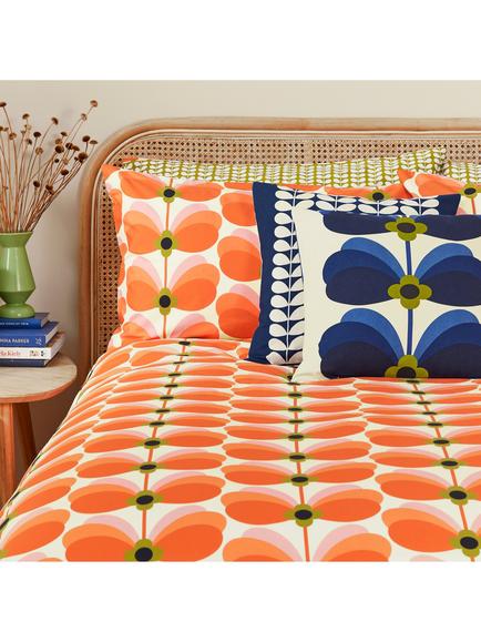 Orla Kiely Butterfly Stem 200 Thread Count Duvet Cover Set - view 2, Orange