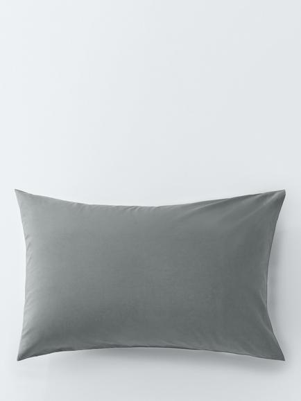 John Lewis Pure Cotton Percale Pair Standard Pillowcase, Blush Pink - view 2, Steel