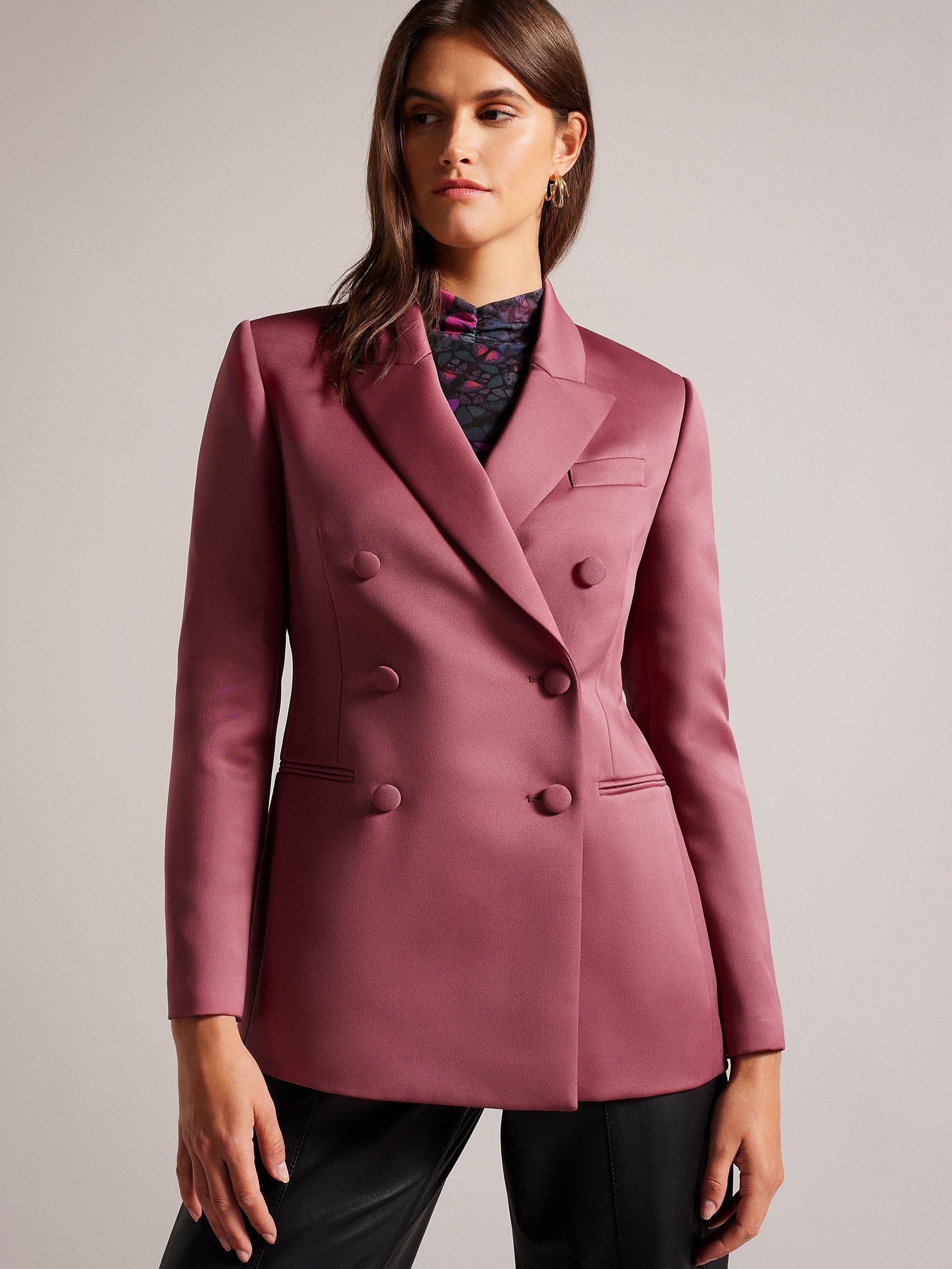 Ted Baker Seraph Satin Blazer, Deep Purple