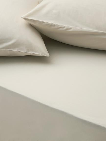 John Lewis Pure Cotton Percale Fitted Sheet, Natural