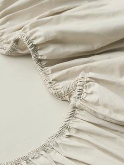 John Lewis Pure Cotton Percale Deep Fitted Sheet - view 2, Natural