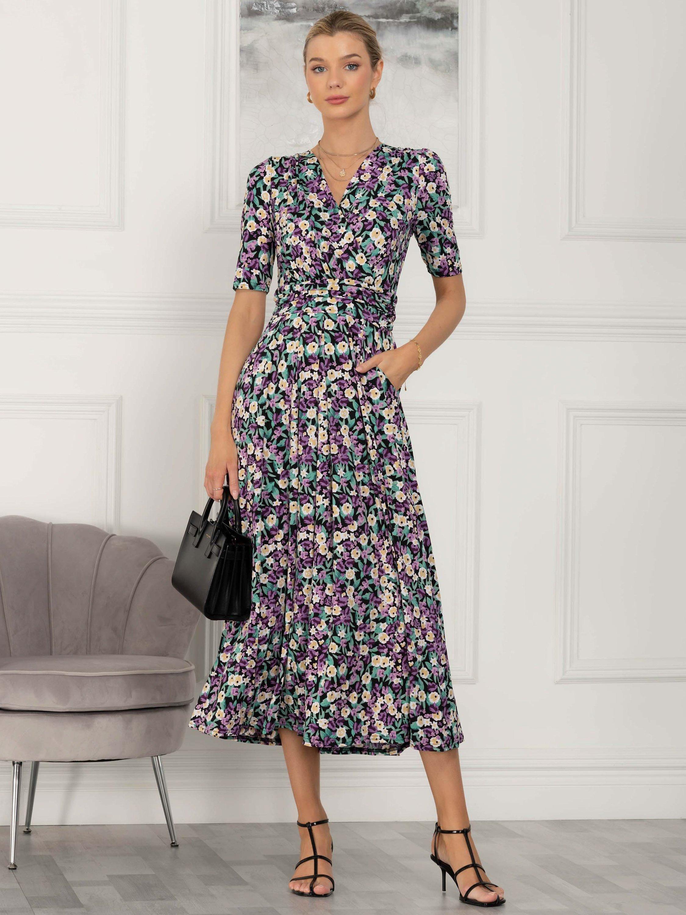 Jolie Moi Molly Floral Jersey Maxi Dress, Purple