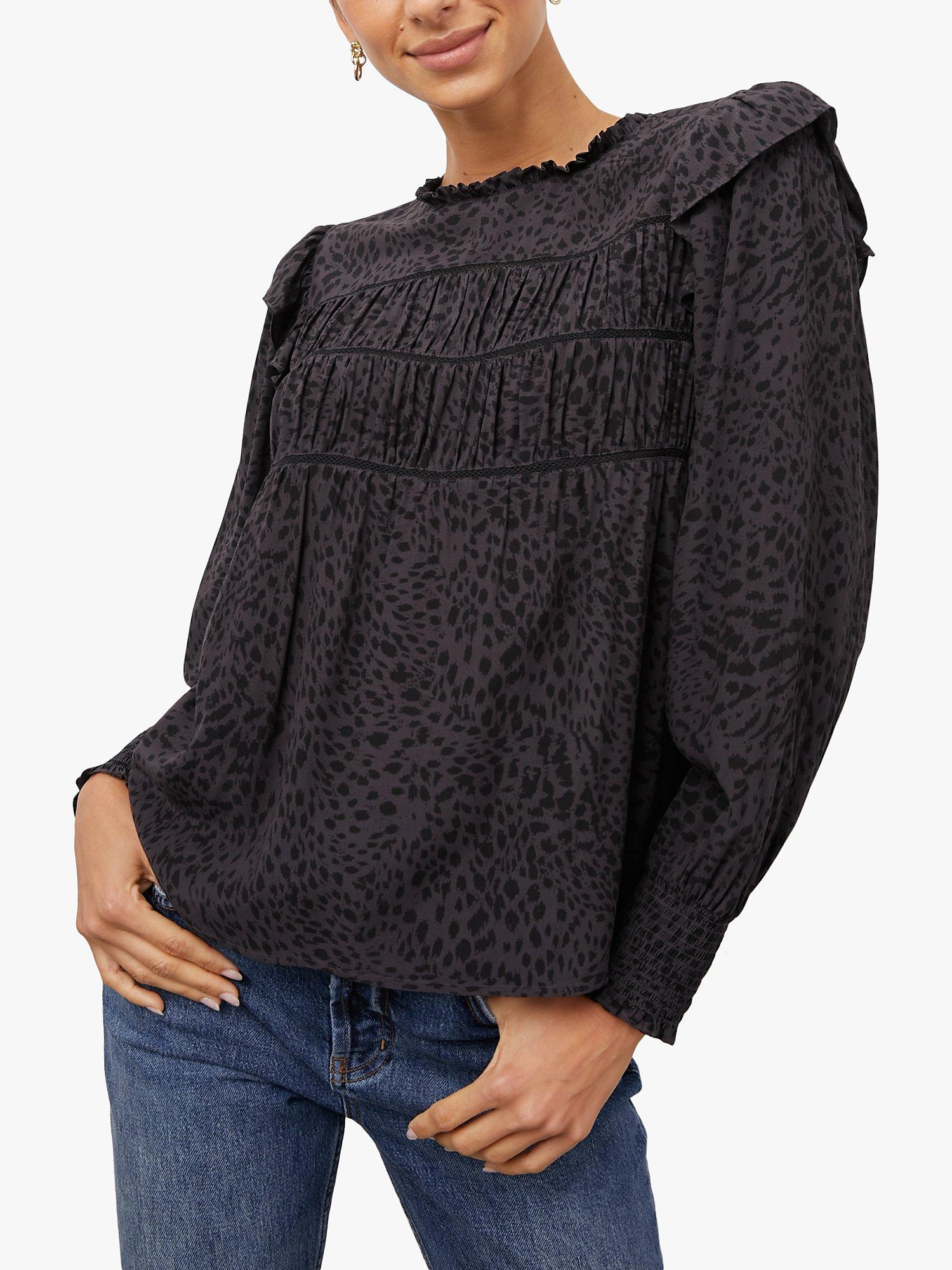Rails Kadi Smocked Speckle Print Blouse, Slate
