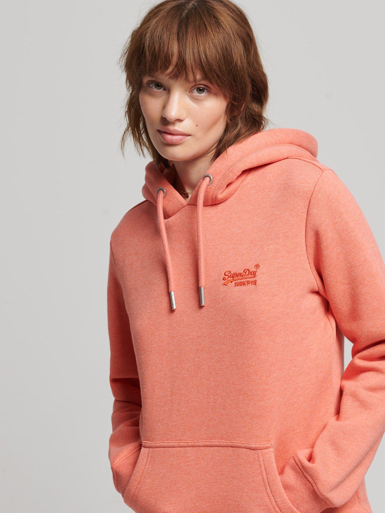Superdry Organic Cotton Blend Essential Logo Hoodie, La Coral Marl