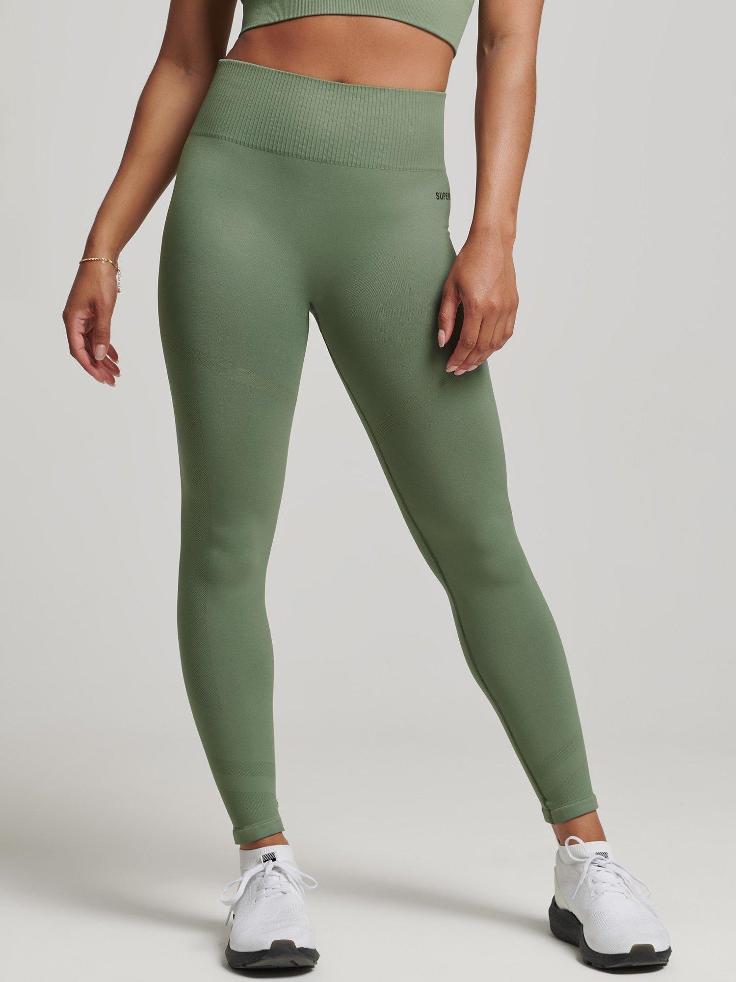 Superdry Core Seamless 7/8 Tights, Laurel Khaki